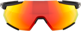 100% Racetrap Sunglasses - Soft Tact Black - HiPER Red Multilayer Mirror Lens 61037-100-43