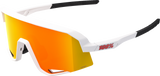100% Slendale Sunglasses - Matte White - HiPER Red Multimirror 60057-00004