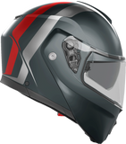AGV Streetmodular Helmet - Resia - Matte Gray/Silver/Red - Small 2118296002006S