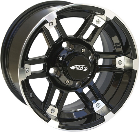 AMS Wheel - Front/Rear - Machined Black - 12x7 - 4/4 - 3+4 0230-0759