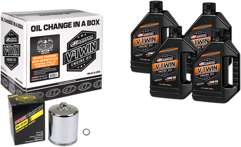 MAXIMA RACING OIL Evo/XL KIT Quick Oil Change Kit - Chrome Filter 90-069014PC
