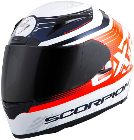Exo R2000 Full Face Helmet Fortis White/Orange Md