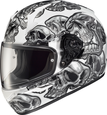 Exo R320 Full Face Helmet Skull E Silver Md