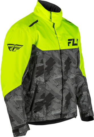Fly Racing SNX Pro Jacket Hi Vis/Black Small - Waterproof Snow Jacket with Removable Thermal Liner