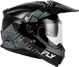 Fly Racing Trekker Granite Motorcycle Helmet Black/Grey, Large – Part Number 73-7041L