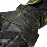 RST S1 Leather Motorcycle Gloves Black/Fluorescent Yellow, Small – Part Number 103650F.YEL-08