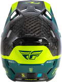 FLY RACING Youth Formula S Carbon Byte Helmet, Black Carbon/Teal/Lime, YL, 73-4453YL