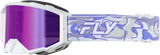 FLY RACING 37-51924 Zone Pro Swirl Goggle White/Purple, Purple Mirror/Smoke Lens