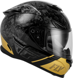 Fly Racing Sentinel Mech Motorcycle Helmet Black/Grey/Gold 2X, Part Number 73-84322X