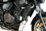 PUIG Pro 2.0 Black Frame Sliders, Part Number 21326N, for Yamaha MT-07 and XSR700