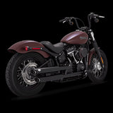 Vance & Hines 3-Inch Twin Slash PCX Slip-On Exhaust, Black, Model 18-22 Softail, Part 46376