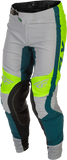 Fly Racing Youth Lite Pants Grey, Lime & Teal Size 26