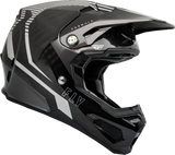 Fly Racing Youth Formula Carbon Tracer Helmet Silver/Black YL - Lightweight and Impact-Resistant Motorcycle Helmet