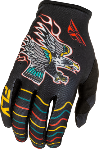 Fly Racing Youth Lite Americana Gloves Black/Red/Gold - Part 379-714YS