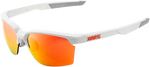 100% Sportcoupe Sunglasses - Soft Tact White - HiPER Red Multilayer Mirror Lens 61020-000-43