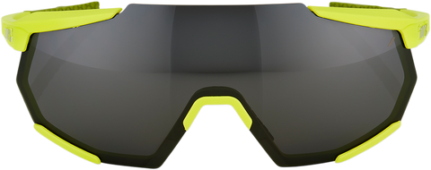 100% Racetrap Sunglasses - Soft Tact Banana - Black Mirror Lens 61037-004-61