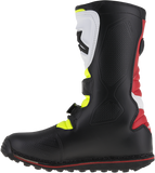 Alpinestars Tech-T Motorcycle Boots White/Red/Fluorescent Yellow/Black, US 13 / EU 48, Part Number 2004017-2351-13