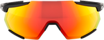 100% Racetrap Sunglasses - Soft Tact Black - HiPER Red Multilayer Mirror Lens 61037-100-43