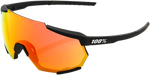 100% Racetrap Sunglasses - Soft Tact Black - HiPER Red Multilayer Mirror Lens 61037-100-43