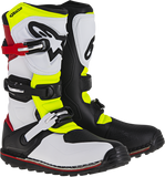 Alpinestars Tech-T Off-Road Motorcycle Boots White/Red/Yellow Fluorescent/Black US 7, EU 40.5, Part 2004017-2351-7