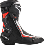 Alpinestars SMX Plus Motorcycle Boots Black/White/Red Fluorescent, Men's US 12 / EU 47, Part Number 2221019-1231-47