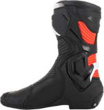 Alpinestars SMX Plus Motorcycle Boots Black/White/Red Fluorescent US 9.5 / EU 44, Part Number 2221019-1231-44