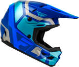 Fly Racing Youth Kinetic Scrap Helmet Blue, Light Blue and Gray, Size YL, Part 73-2007YL