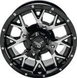QuadBoss 14x7 QBS Barbwire Wheels 4+3 4/156 Part Number 608574