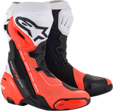Alpinestars Supertech R Vented Motorcycle Boots Black/Fluorescent Red/White, US 9.5 / EU 44, Part 2220121-124-44