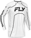 Fly Racing Youth Rayce Bicycle Jersey White/Black YM - Long Sleeve Performance Jersey with Mesh Ventilation