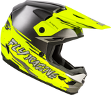 Fly Racing Youth Kinetic Surge Helmet Grey/Hi Vis YM - Lightweight Off-Road Motorcycle Helmet with Advanced Ventilation and Safety Features