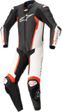 Alpinestars Missile v2 1-Piece Leather Racing Suit, Black/White/Red Fluo, US 48 / EU 58, Part 3150122-1231-58