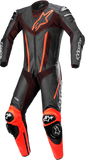 Alpinestars Fusion 1-Piece Motorcycle Racing Suit Black/Red Fluo, US 46 / EU 56, Part Number 3153022-1030-56
