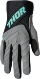 THOR Youth Spectrum Gloves Gray/Black/Mint, Medium, Part Number 3332-1600