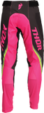THOR Women's Pulse Rev Motocross Pants Charcoal/Pink Fluo, US 7/8, Part Number 2902-0297