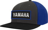Yamaha Apparel Yamaha Patch Flat-Bill Snapback Hat, Graphite and Blue, NP21A-H2690