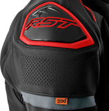 S1 D3o Leather Jacket Blk/Gry/Red Sm