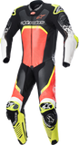 Alpinestars GP Tech v4 Leather Motorcycle Racing Suit Black/Red/Yellow Fluo, US 46 / EU 56, Part 3156822-1355-56