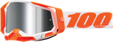 100% Racecraft 2 Motocross Goggle with Orange Frame and Silver Flash Mirror Lens, Part Number 50010-00013