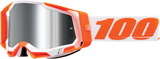 100% Racecraft 2 Motocross Goggle with Orange Frame and Silver Flash Mirror Lens, Part Number 50010-00013
