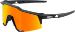 100% Speedcraft Sunglasses - Soft Tact Black - HiPER Red Multilayer Mirror Lens 60007-00008