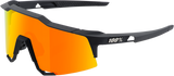 100% Speedcraft Sunglasses - Soft Tact Black - HiPER Red Multilayer Mirror Lens 60007-00008