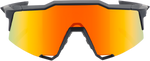 100% Speedcraft Sunglasses - Soft Tact Black - HiPER Red Multilayer Mirror Lens 60007-00008