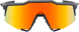 100% Speedcraft Sunglasses - Soft Tact Black - HiPER Red Multilayer Mirror Lens 60007-00008