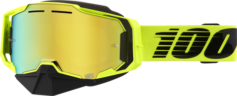 100% Armega Snow Goggle - Nuclear Citrus - Gold Mirror Lens 50008-00003
