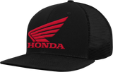 Honda Apparel Honda Wing Flat Bill Hat, Black and Red, Model NP21A-H3170