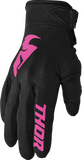THOR Women's Sector Gloves, Black/Pink, XL, Part Number 3331-0245