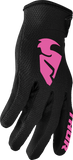 THOR Women's Sector Gloves, Black/Pink, XL, Part Number 3331-0245