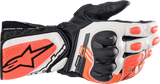 Alpinestars SP-8 V3 Motorcycle Gloves, Black/White/Fluo Red, 2XL, Part Number 3558321-1231-2X