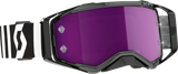 SCOTT Prospect Racing Goggle, Black/White with Purple Chrome Works Lens, Model 272821-7432281